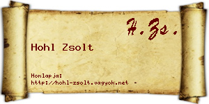 Hohl Zsolt névjegykártya